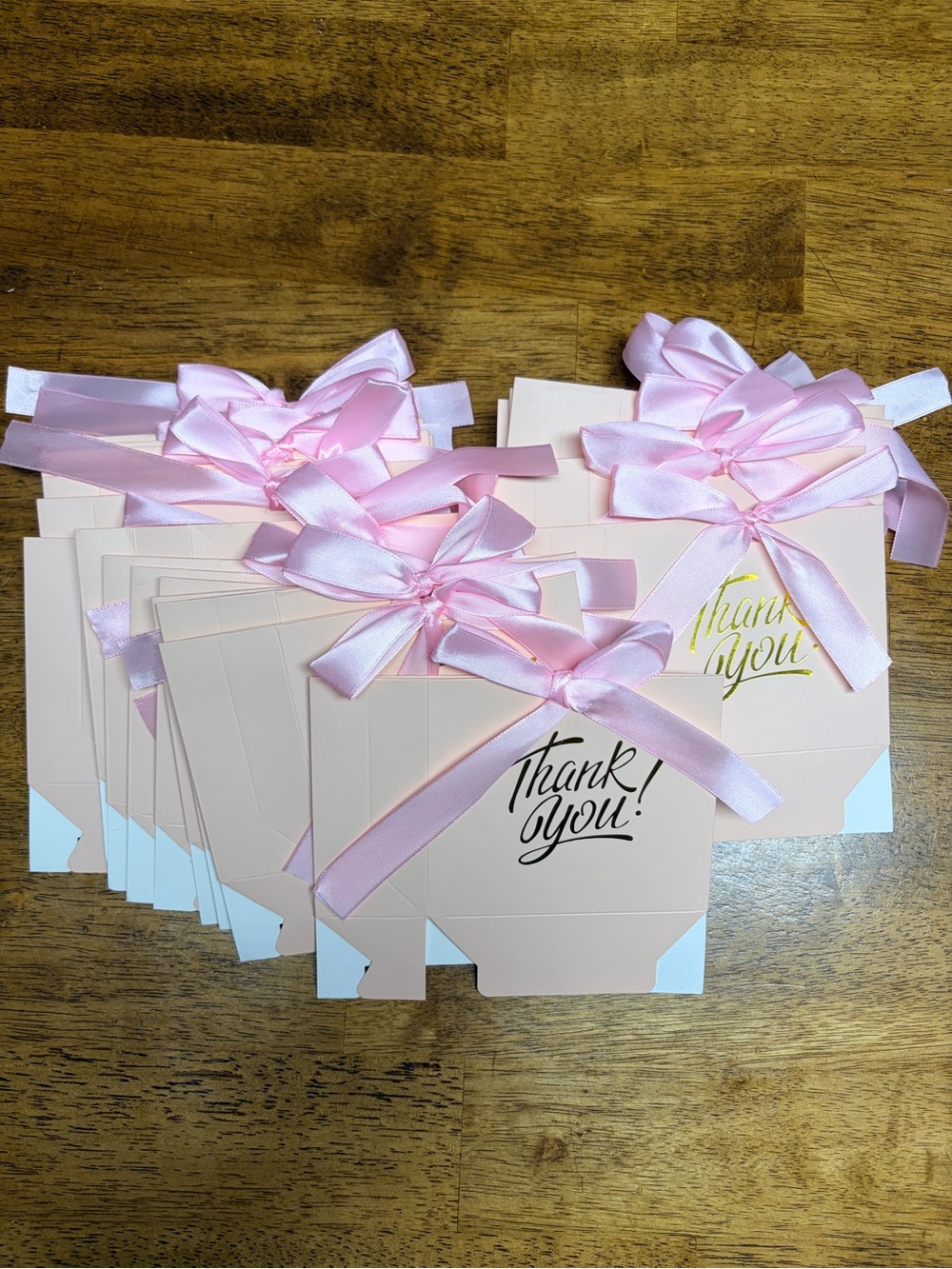 28 Pink Ribbon 'Thank You' Gift Boxes - Set